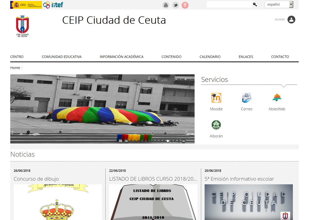 Página web del CEIP Ciudad de Ceuta